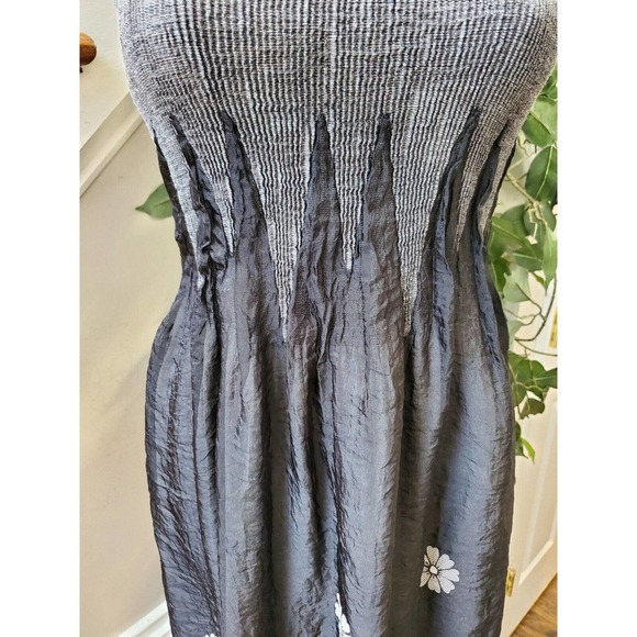 Lapsi Women Black Floral Polyester Square Neck Sleeveless Long Maxi Dress Size 1 - Picture 4 of 10